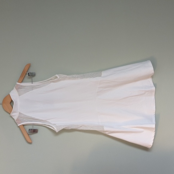 NWT Halara White Half Zip Contrast Mesh Dress, US S - Picture 2 of 5